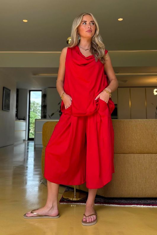 Oscar Drape Trapeze Tank Rouge